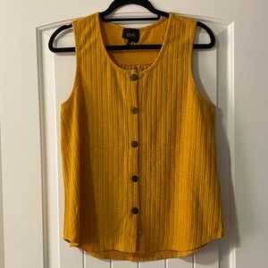 Button Down Tank Top | Mustard Yellow | Large